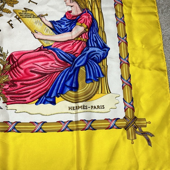 Hermes Silk “Liberte Égalite Fraternit République Francaise” Scarff - Picture 2 of 7